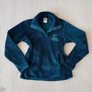 patagonia teal fleece jacket pullover